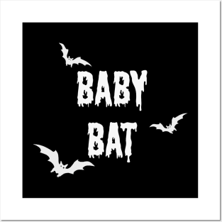 Baby Bat with Flying Bats Posters and Art